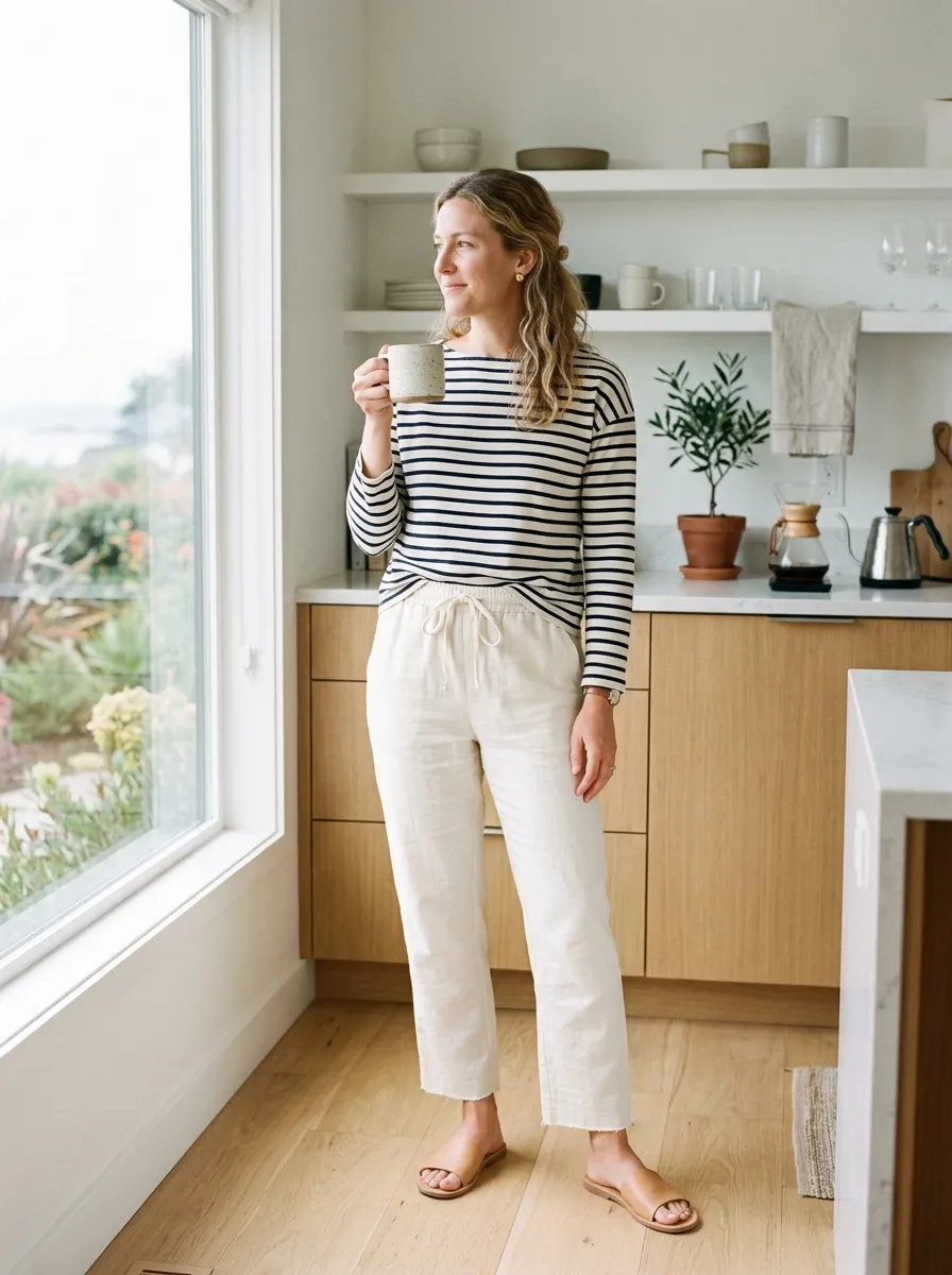 Chunky biscuit-beige turtleneck sweater French-tucked into a flowing matte satin bias-cut midi skirt